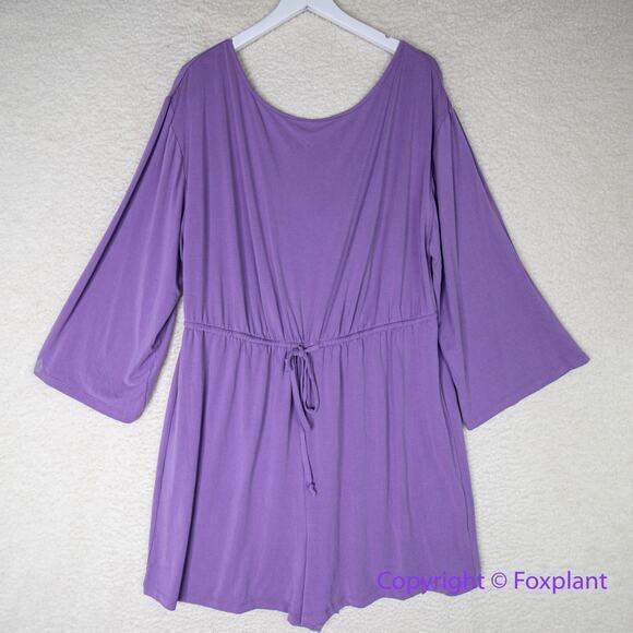 New! Eloquii long bell sleeve purple romper, size‎ 18/20 - Picture 7 of 11